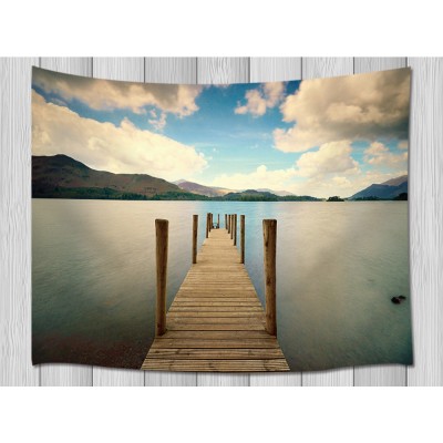 Gulf Wood Pier Hills Nature Tapestry For Living Room Bedroom Dorm Wall Hanging   253813890458